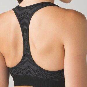 Lululemon Ebb & Flow Racerback Bra Reversible Heathered Black